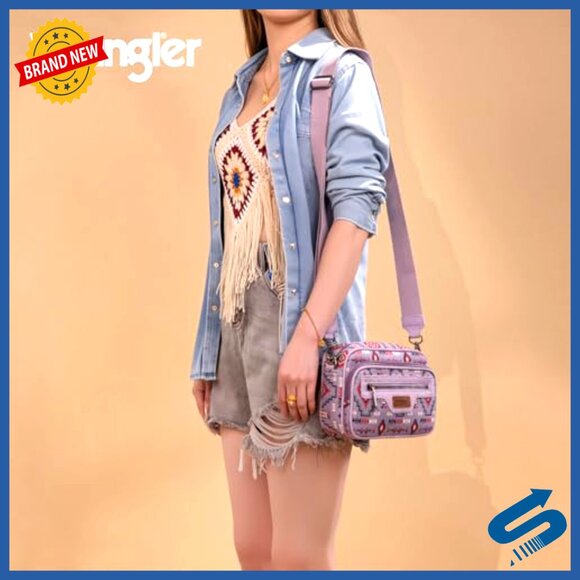 Aztec Crossbody Bag Adjustable Straps Multiple Pockets Boho Chic Purse - Picture 3 of 7